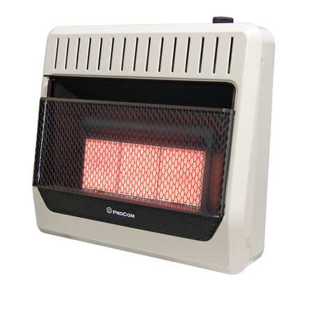 PROCOM Dual Fuel Ventless Infrared Plaque Heater - 30,000 Btu, T-Stat Contr MG3TIR